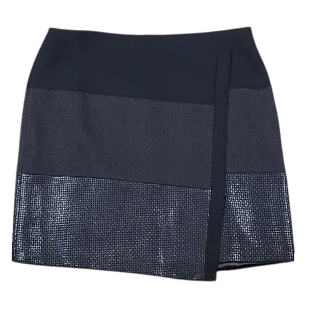 WHBM Mixed Media Faux Wrap Skirt